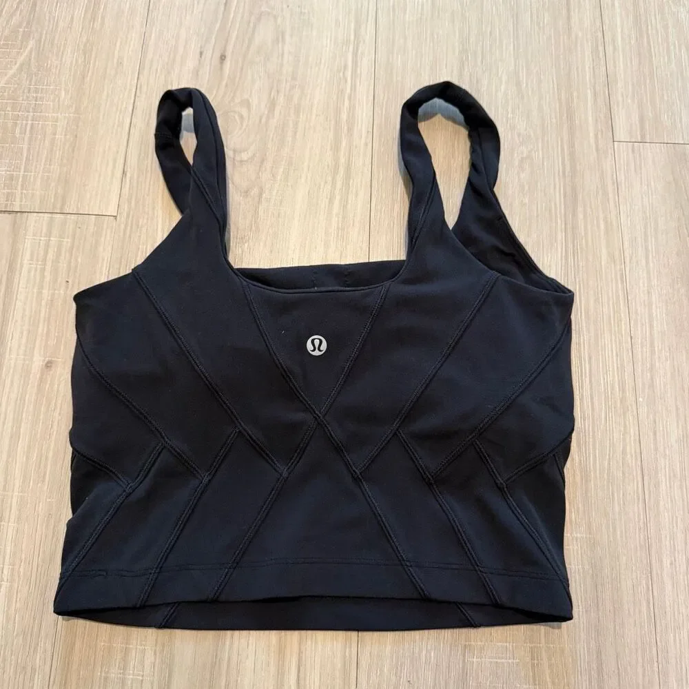 Lululemon Nulu Fold Tight Crop Yoga Tank Black
